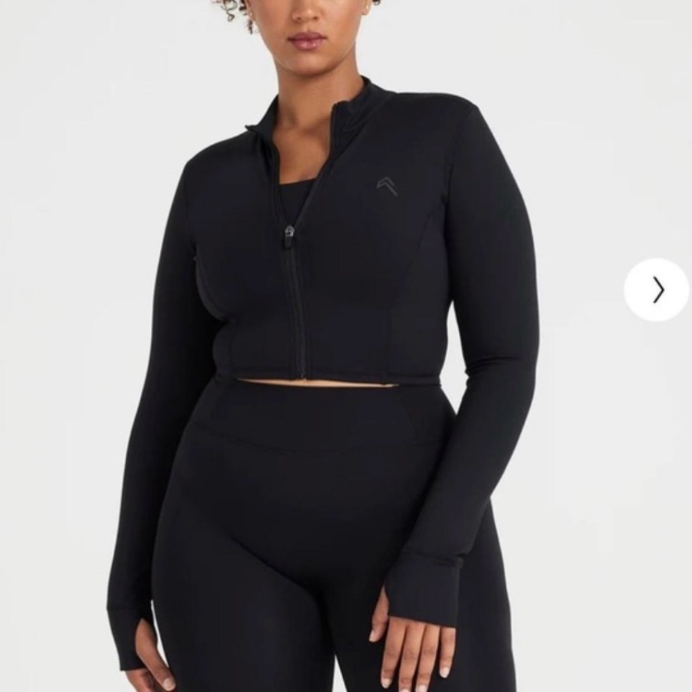 Black Zip-Up Activewear Set